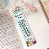 God Says I Am Name In Bible Verse - Custom Acrylic Bookmark