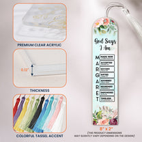 God Says I Am Name In Bible Verse - Custom Acrylic Bookmark