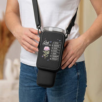 God Says I Am Name In Bible Verse New Version - Personalized Water Bottle Carrier Bag With Phone Pocket