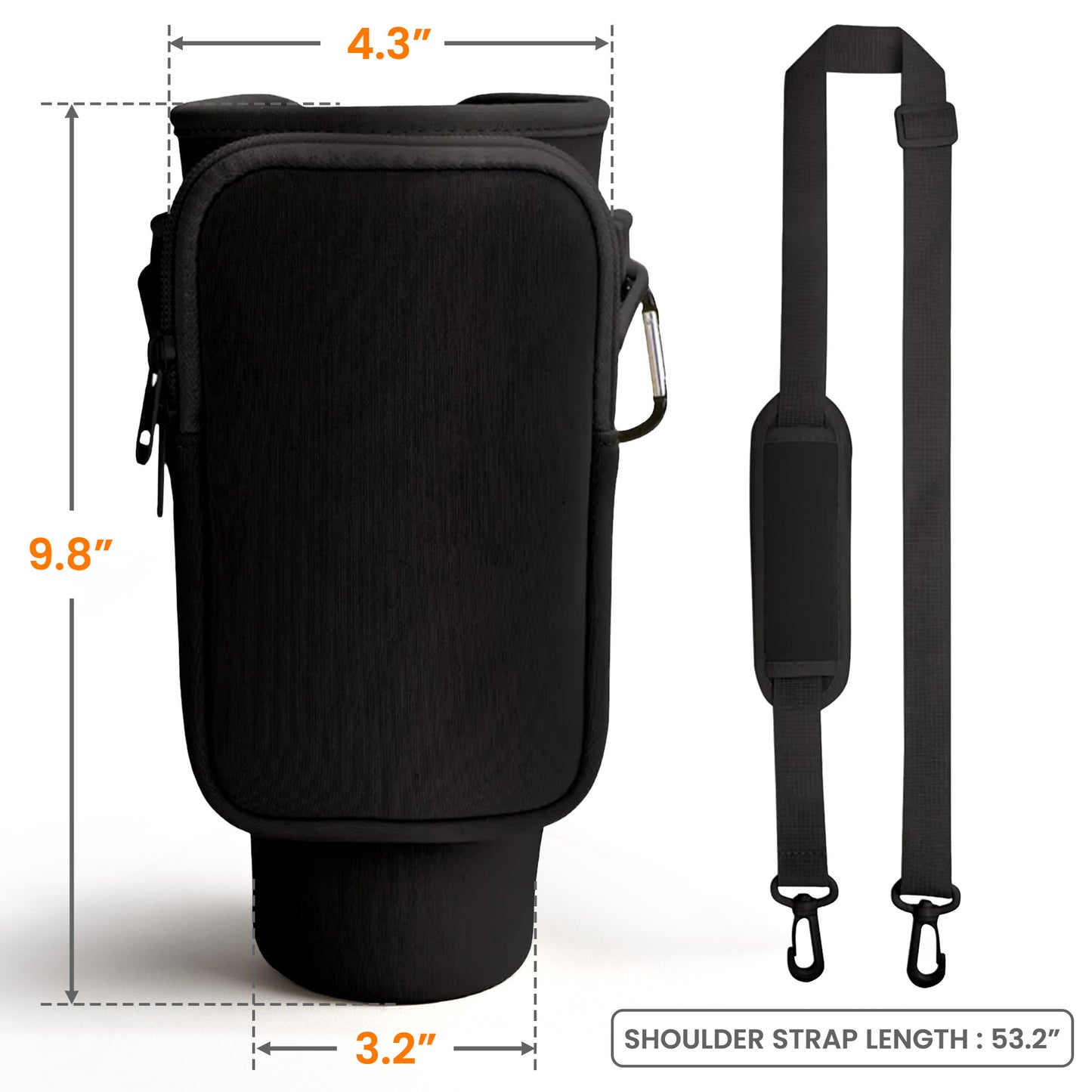 God Says I Am Name In Bible Verse New Version - Personalized Water Bottle Carrier Bag With Phone Pocket