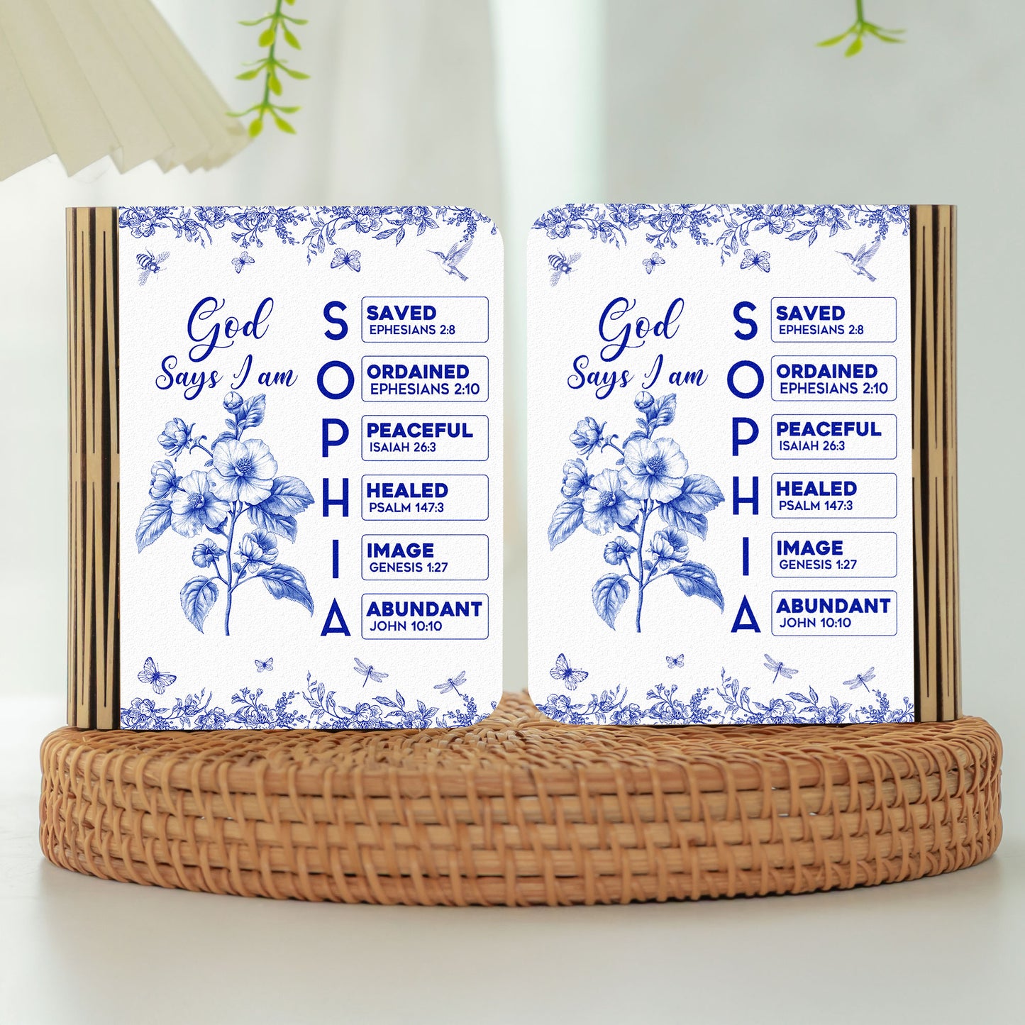 God Says I Am Name In Bible Verse - Personalized Book Lamp