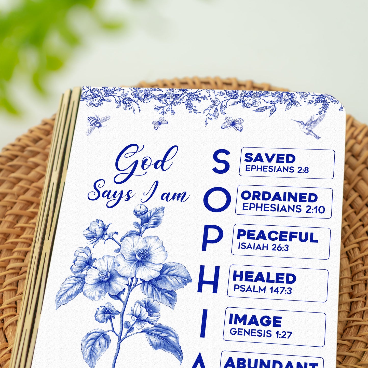 God Says I Am Name In Bible Verse - Personalized Book Lamp