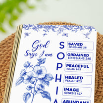 God Says I Am Name In Bible Verse - Personalized Book Lamp