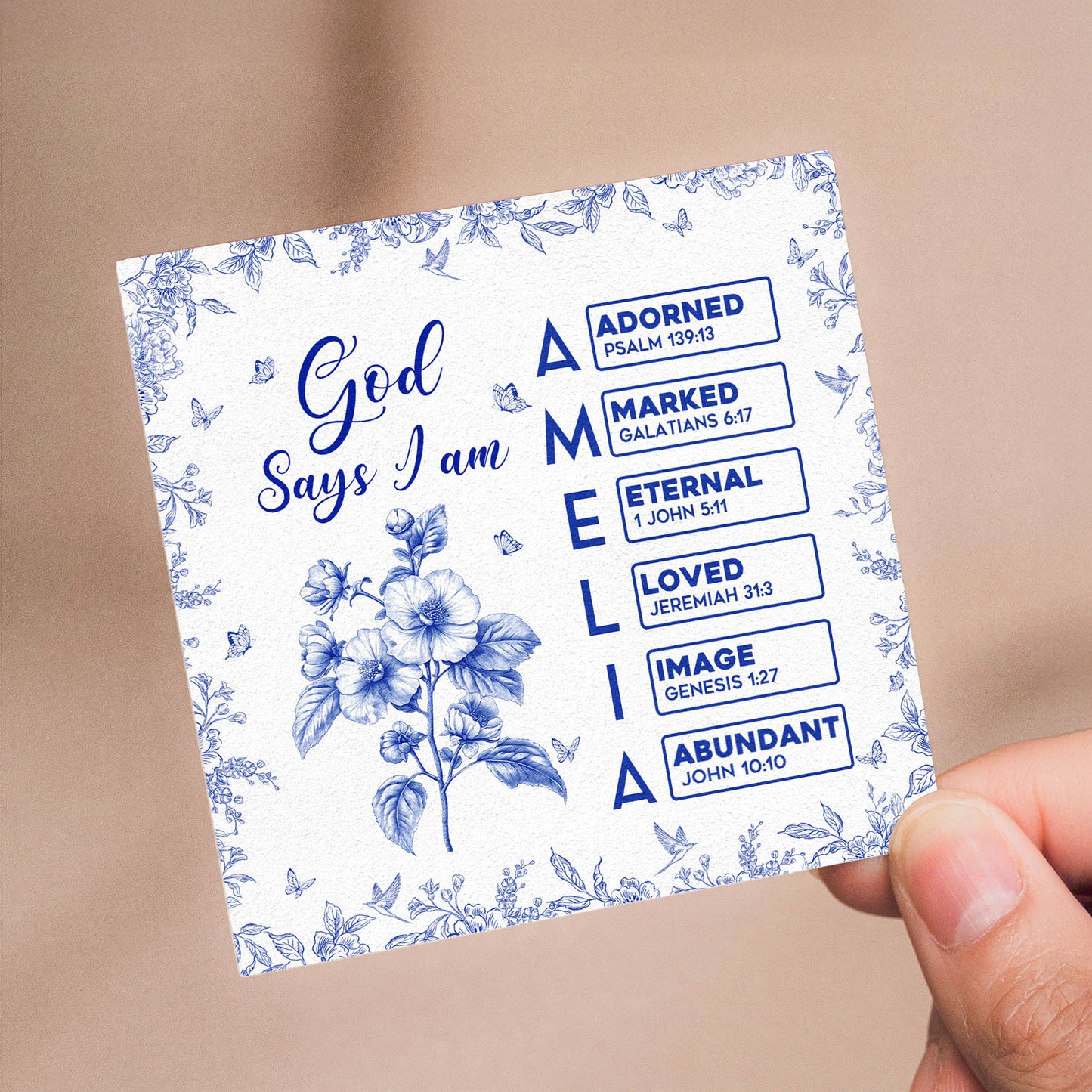 God Says I Am Name In Bible Verse - Cross Bracelet With Custom Card