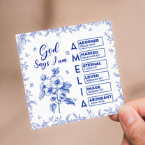 God Says I Am Name In Bible Verse - Cross Bracelet With Custom Card