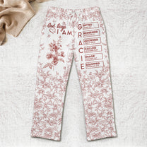 God Says I Am Name In Bible Verse - Personalized Fleece Pajamas Pants