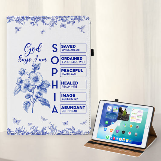 God Says I Am Name In Bible Verse - Personalized Ipad Case