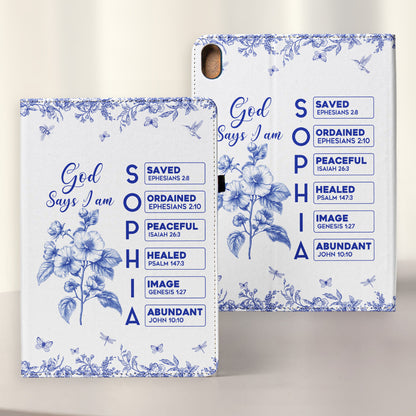 God Says I Am Name In Bible Verse - Personalized Ipad Case
