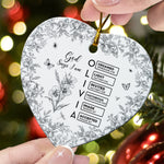 God Says I Am – Name Initial with Bible Verses – Personalized Ceramic Ornament