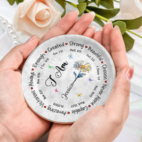God Says I Am Name Letter In Bible Birthday Flowers - Personalized Jewelry Dish