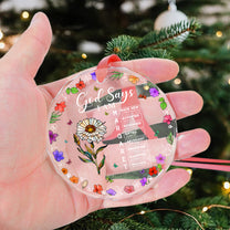 God Says I Am Name Letter In Bible - Personalized Glass Ornament