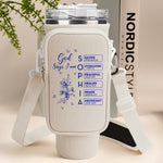 God Says I Am Name Letter In Bible - Personalized Water Bottle Carrier Bag With Phone Pocket