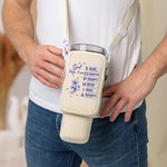 God Says I Am Name Letter In Bible - Personalized Water Bottle Carrier Bag With Phone Pocket