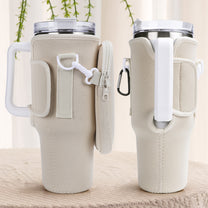 God Says I Am Name Letter In Bible - Personalized Water Bottle Carrier Bag With Phone Pocket