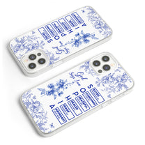 God Says I Am Name Letter In Bible Toile De Jouy Style - Personalized Clear Phone Case