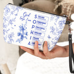 God Says I Am Name Letter In Bible Toile De Jouy Style - Personalized Cosmetic Bag
