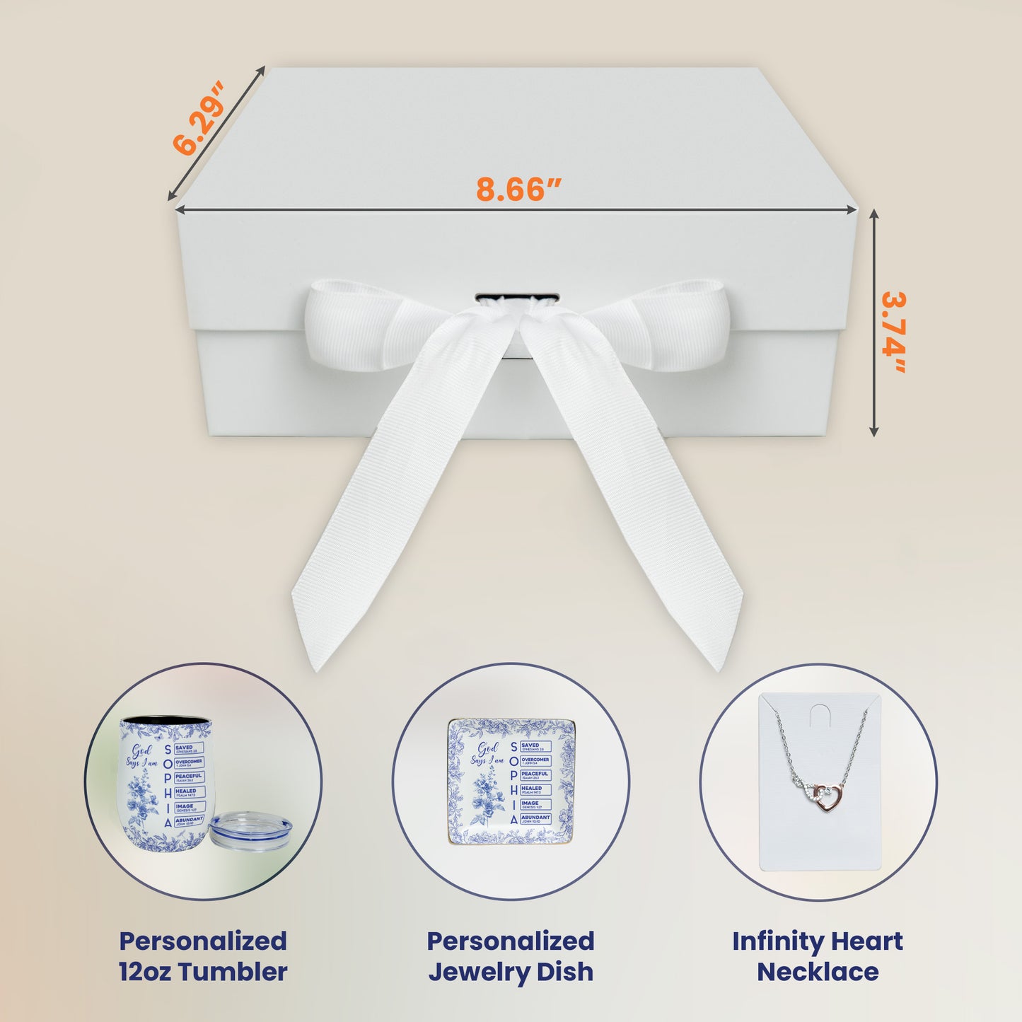 God Says I Am Name Letter In Bible Toile De Jouy Style - Gift Box Set