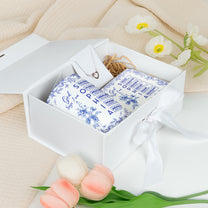 God Says I Am Name Letter In Bible Toile De Jouy Style - Gift Box Set