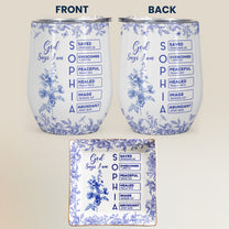God Says I Am Name Letter In Bible Toile De Jouy Style - Gift Box Set