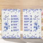 God Says I Am Name Letter In Bible Toile De Jouy Style - Personalized Hardcover Journal