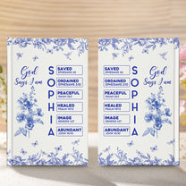 God Says I Am Name Letter In Bible Toile De Jouy Style - Personalized Hardcover Journal