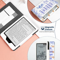 God Says I Am Name Letter In Bible Toile De Jouy Style - Personalized Kindle Paperwhite Case With Stand