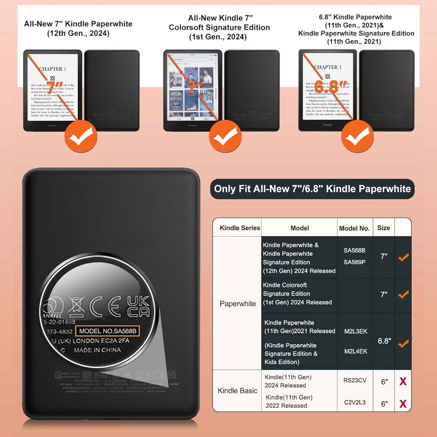 God Says I Am Name Letter In Bible Toile De Jouy Style - Personalized Kindle Paperwhite Case With Stand