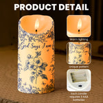 God Says I Am Name Letter In Bible Toile De Jouy Style - Personalized LED Candle