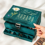 God Says I Am Name Letter In Bible Verse - Personalized Large Jewelry Box