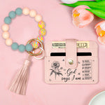 God Says I Am Name Letter In Bible Verses - Personalized Keychain Wristlet Leather Wallet
