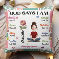 Mother's Day Gifts, God Says I Am Patchwork Flower - Personalized Pillow