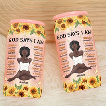 God Says I Am - Personalized Shimmer Glass Can