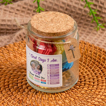 God Says I Am - Read This When You Feel - Personalized Photo Bible Verse Jar
