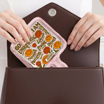 God Says I Am Retro Birth Flower Style - Personalized Handheld Mirror