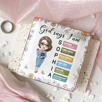 God Says I Am Teacher Name Letter In Bible - Personalized Jewelry Dish