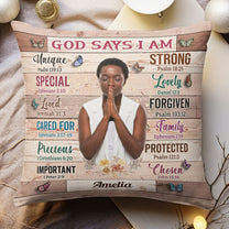 God Says I Am Unique - Photo Version - Personalized Photo Pillow (Insert Included)