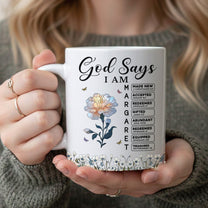 God Says I Am With Name Letter In Bible Christian Gift - Personalized Mug