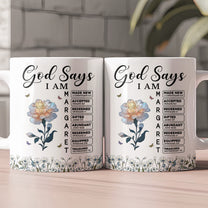 God Says I Am With Name Letter In Bible Christian Gift - Personalized Mug