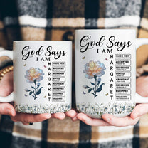 God Says I Am With Name Letter In Bible Christian Gift - Personalized Mug