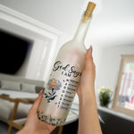 God Says I Am With Name Letter In Bible - Personalized Bottle Lamp