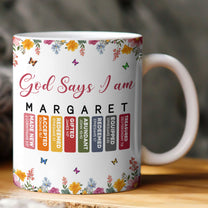 God Says I Am With Name Letter In Bible - Personalized Mug