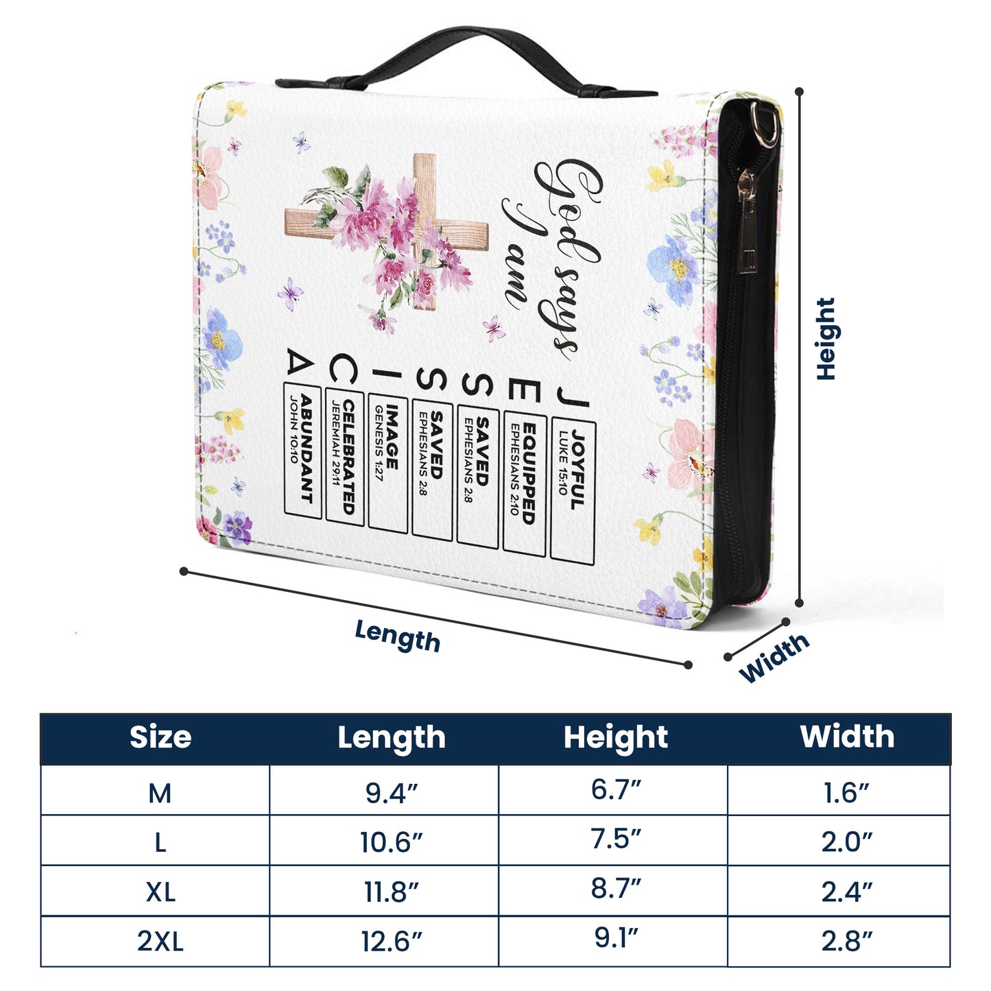 God Says I Am With Name Letter In Scripture Christian Gift - Personalized Bible Cover