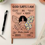 God Says That I Am - Personalized Leather Journal