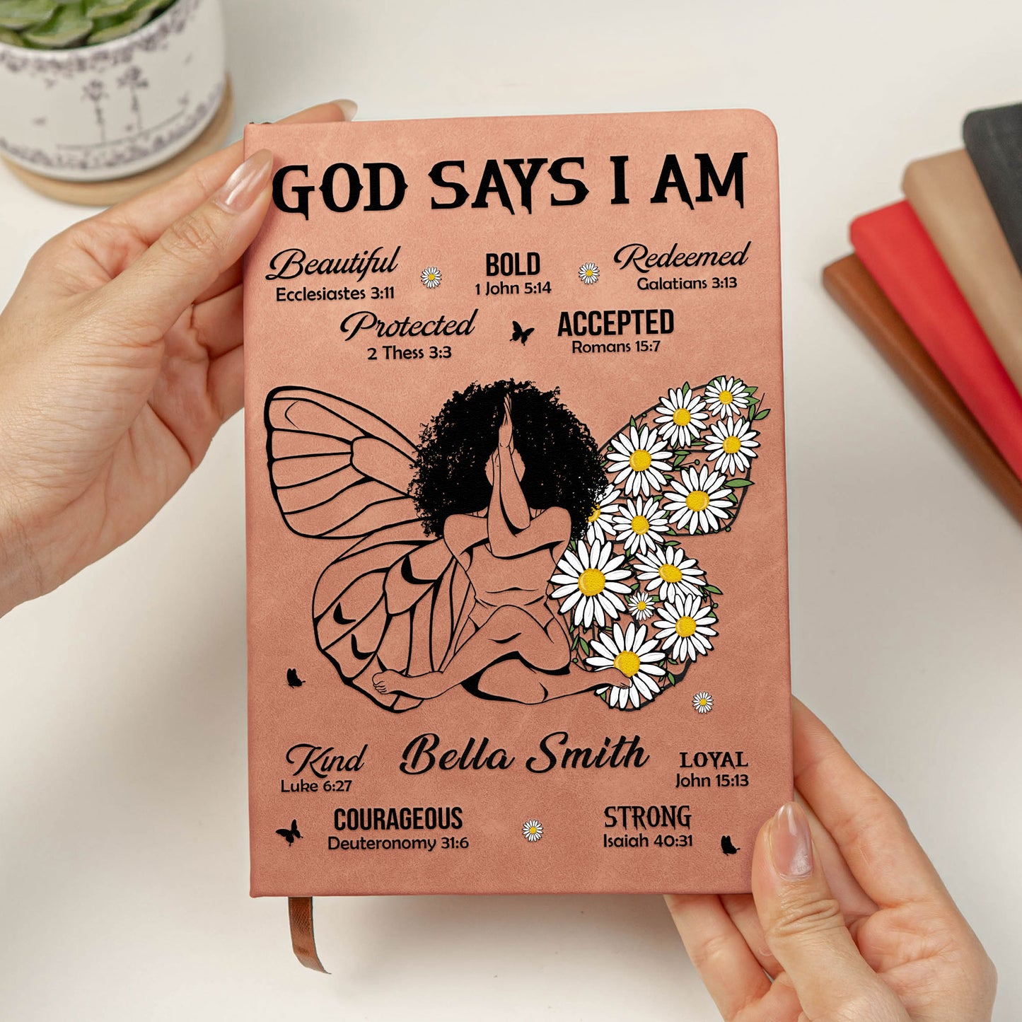 God Says That I Am - Personalized Leather Journal