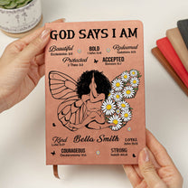 God Says That I Am - Personalized Leather Journal