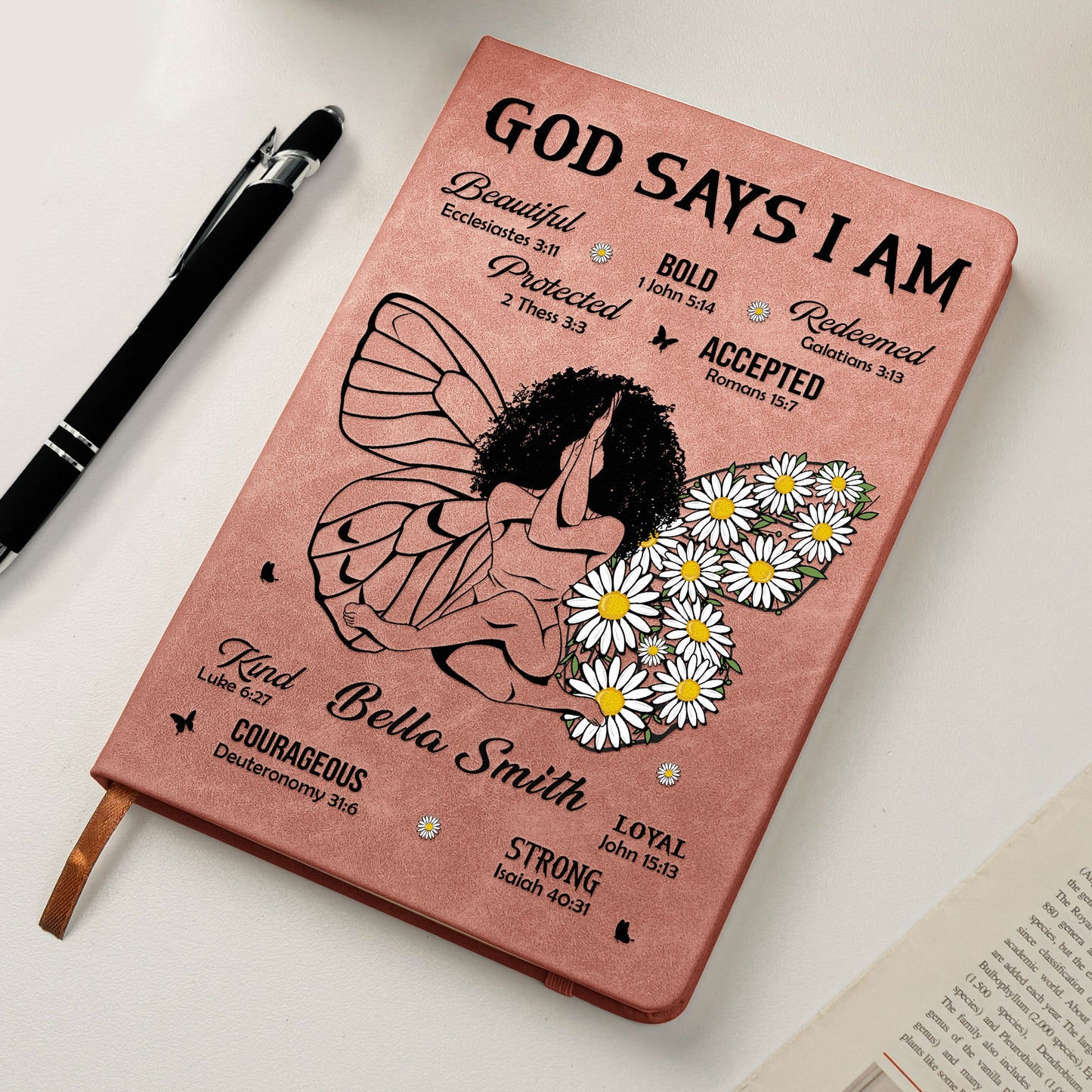 God Says That I Am - Personalized Leather Journal