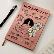God Says That I Am - Personalized Leather Journal