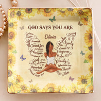 God Says You Are Bible Verses In Butterfly-Shaped - Personalized Jewelry Dish