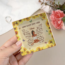 God Says You Are Bible Verses In Butterfly-Shaped - Personalized Jewelry Dish