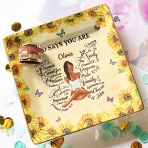God Says You Are Bible Verses In Butterfly-Shaped - Personalized Jewelry Dish
